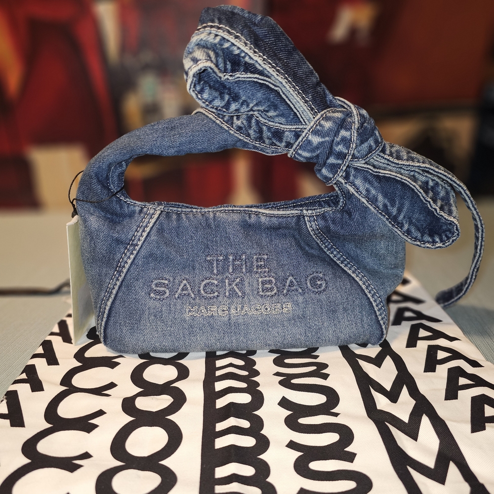 Marc Jacobs Denim Sack Bag with Pouch - Picture 2 of 12